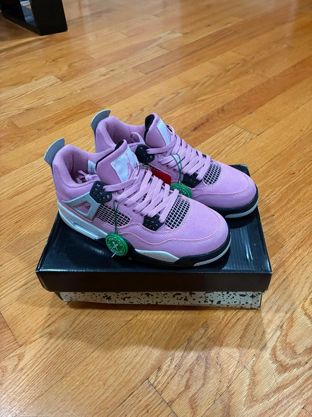 Jordan Retro Kids' Sneakers in Pink and Black